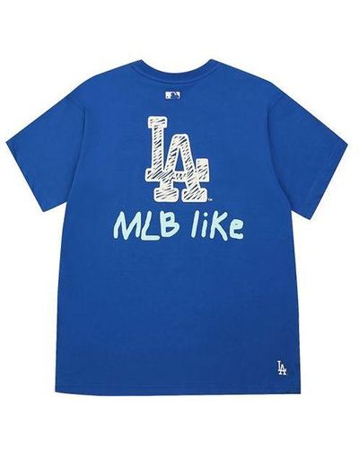 MLB Loose Graffiti Sports Short Sleeve - Blue