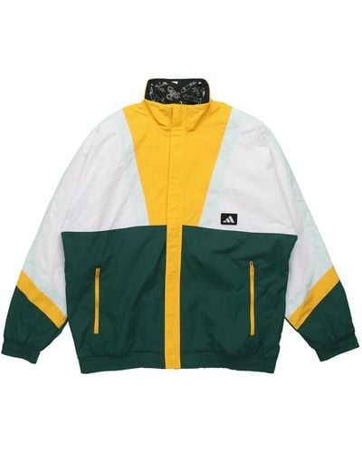 adidas Ub Jkt Silo Logo Casual Sports Colorblock Jacket Forest - Yellow