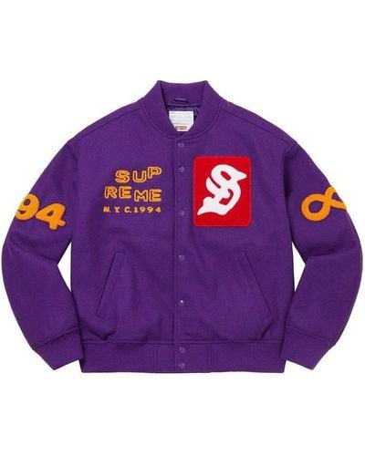 Supreme Tourist Varsity Jacket - Purple