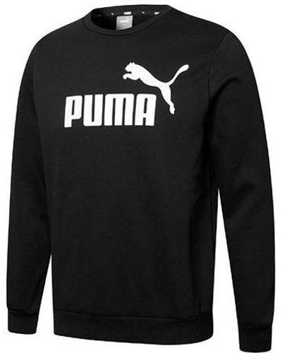 PUMA Casual Sports Fleece Lined Round Neck Knit - Black