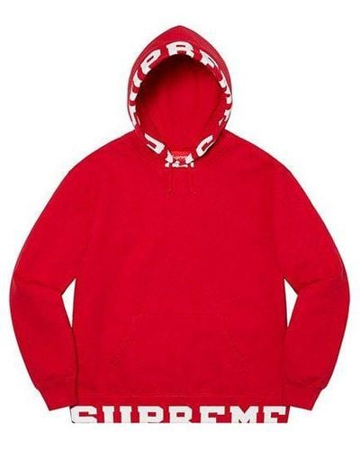 Supreme Cropped Logos Hooded Sweatshirt - Red