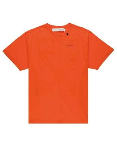 Off-White c/o Virgil Abloh Abstract Arrows Embroidery Short Sleeve Oversize - Orange