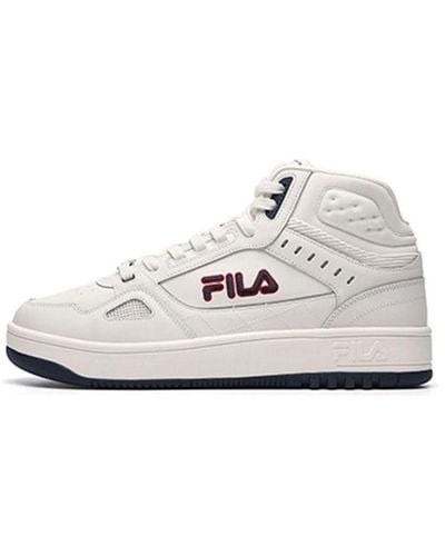 Fila Retro High‐top Basketball Shoes - White
