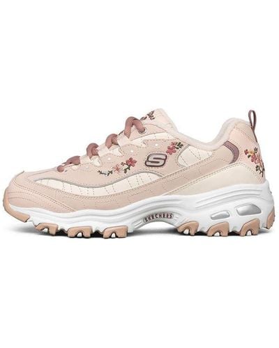 Skechers D'lites 1.0 Low-top Thick Bottom Running Shoes Pink