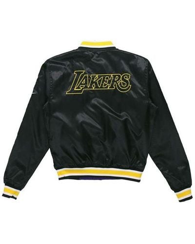 Lakers Appliquéd Felt and Leather Bomber Jacket