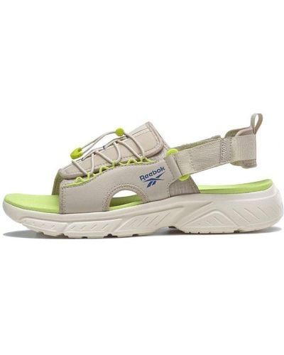 Reebok Hyperium Slides Athleisure Casual Sports Sandals Green - White