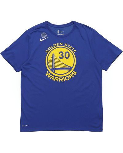 Nike Golden State Warriors Dri-fit Nba Short Sleeve - Blue