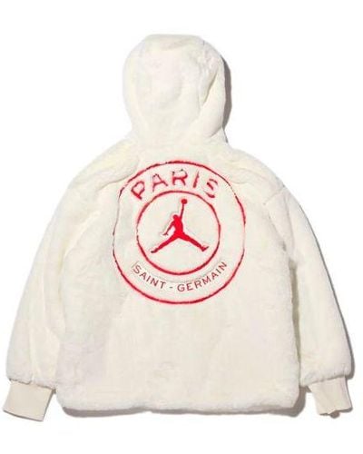 Nike Brand As Wj Psg Paris Saint-germain Fur Jacket - White