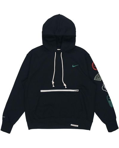 Nike Cny New Year's Edition Logo Printing Loose Sports Hooded Pullover Autumn - Blue