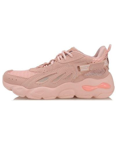 Li-ning New York Fashion Week Breathable Lightweight Casual Dad Shoes - Pink