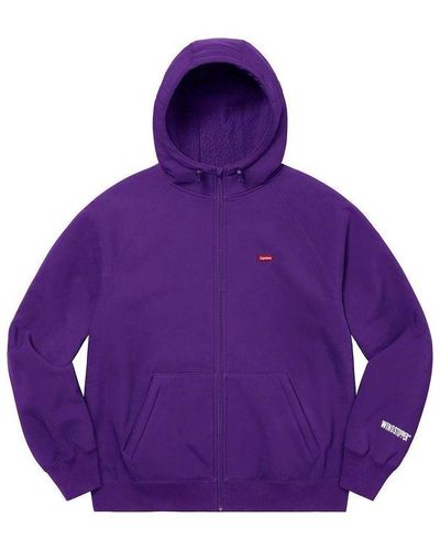 Supreme X Gore-tex Windstopper Zip Up Hooded Sweatshirt - Purple