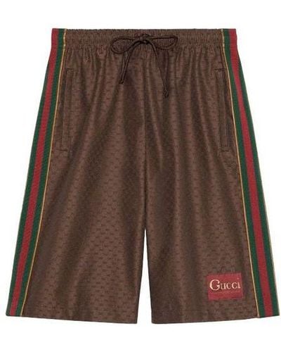 Gucci Ss21 Printing Shorts - Brown
