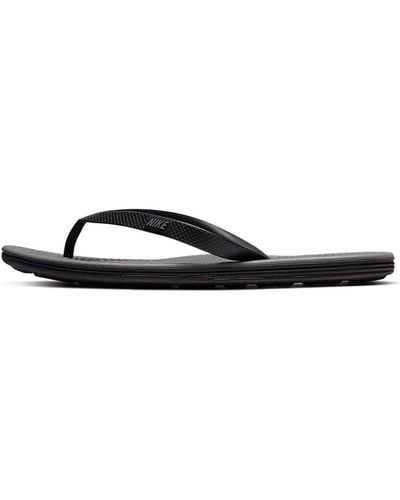 Nike Solarsoft Thong Gray Slippers - Black