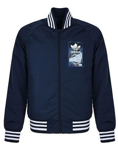 adidas Originals Rev Jacket Logo Printing Sports - Blue