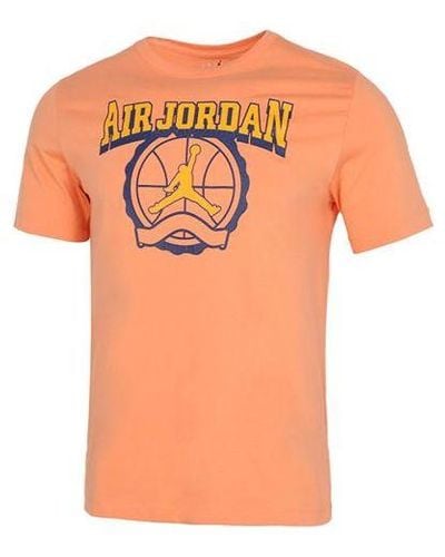 Nike Burst Crack Basketball Sports Short Sleeve T-shirt - Orange