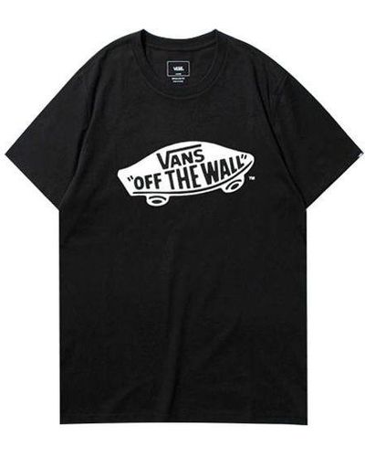 Vans Off The Wall Classic Printing Short Sleeve Couple Style - Black