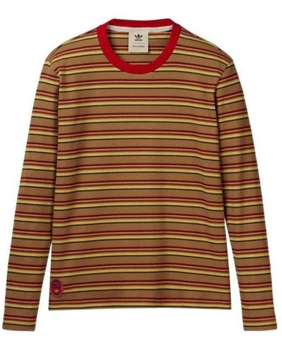 adidas Originals X Wales Bonner Crossover Stripe Knit Long Sleeves Yellow - Brown