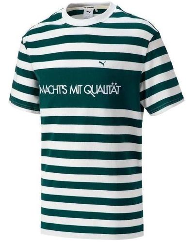 PUMA Mmq Striped T-shirt - Green