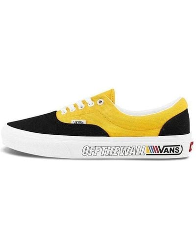 Vans Era Retro Casual Skate Shoes Black Splicing - Yellow