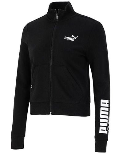 PUMA Athleisure Casual Sports Running Cardigan Jacket - Black