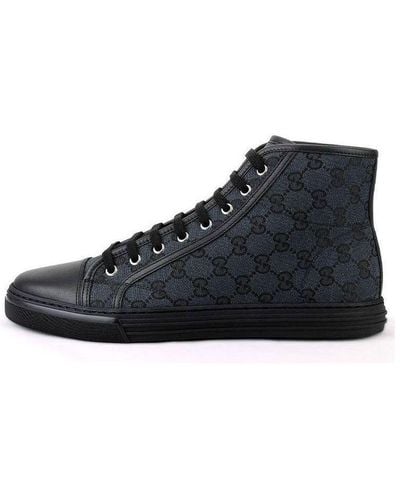 Gucci Monogram High Top Sneakers - Black