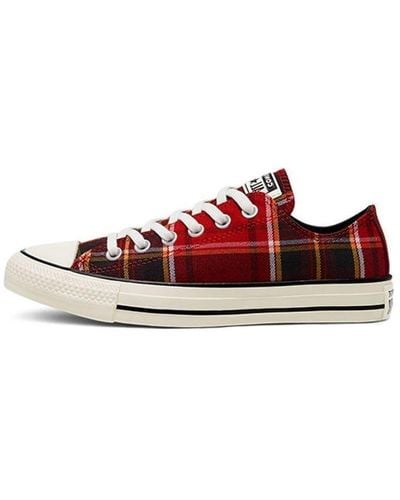 Converse Chuck Taylor All Star Plaid Sneakers - Red