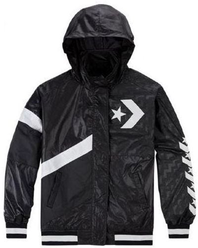 Converse Casual Sports Logo Hooded Jacket - Black