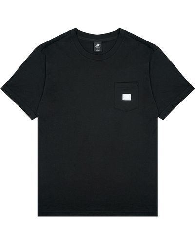 New Balance Pocket Small Logo Round Neck Short Sleeve - Black