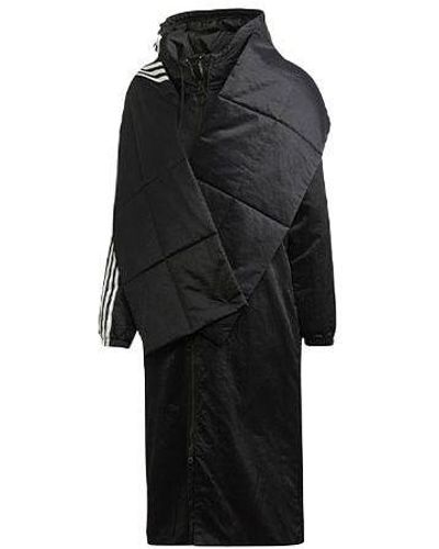 adidas Originals Long Hooded Padded Coat - Black
