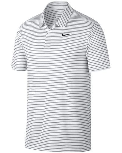 Nike Dri-fit Striped Golf Polo Shirt - Blue