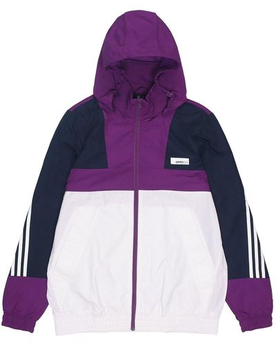 adidas Neo M Ss Wrmln Wb Colorblock Sports Windbreaker Jacket White Purple