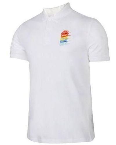 Nike Sportswear Rainbow Gradient Polo Shirt - White