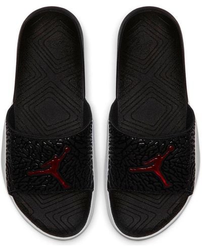 Nike Hydro 7 V2 Red Burst Crack Slippers - Black