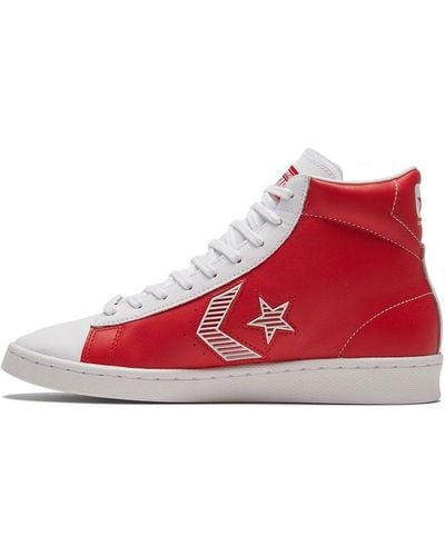 Converse pro cheap leather red