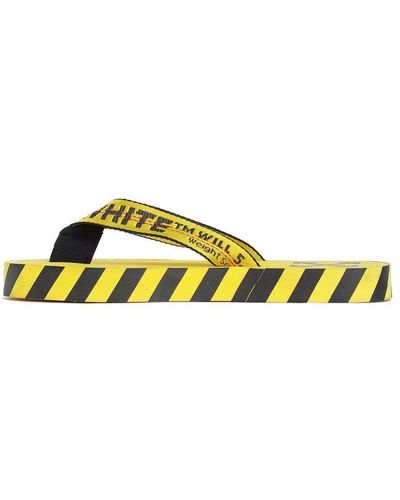 Off-White c/o Virgil Abloh Industrial Logo Flip Flops - Yellow