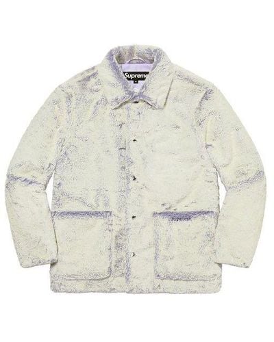 Supreme 2-tone Faux Fur Shop Coat - White