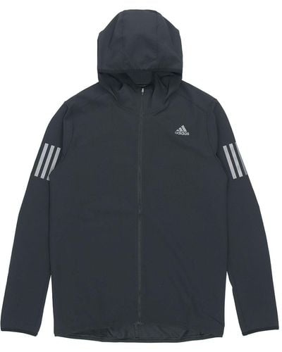 adidas Woven Hooded Sports Tops Jacket - Blue