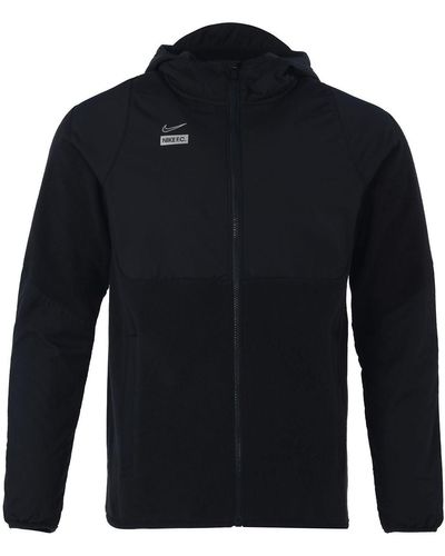 Nike Solid Color Zipper Hooded Reflective Logo Printing Jacket Autumn Black