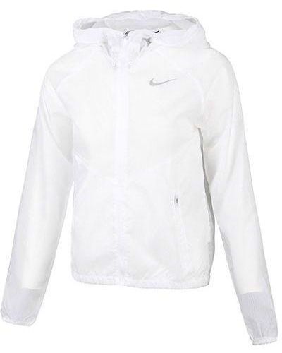 Nike Zipper Cardigan Hooded Running Jacket - White