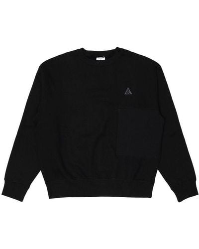 Nike Acg Casual Sports Fleece Round Neck Pullover Long Sleeves - Black