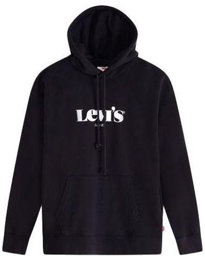 Levi's Hooded Logo Printing Hoodie - Blue