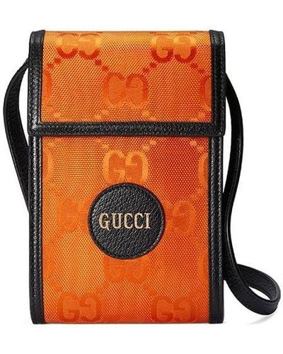 Gucci Off The Grid Leather Shoulder Messenger Bag - Orange