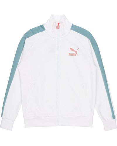 PUMA Iconic Running Sports Training Colorblock Stand Collar Jacket - White