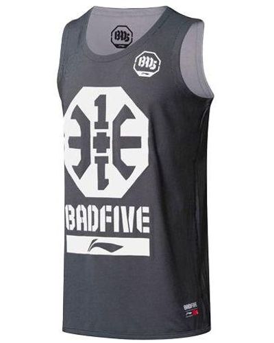 Li-ning Badfive Graphic Basketball Jersey - Gray