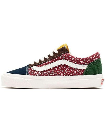 Vans Style 36 Lightweight Cozy Skateboarding Shoes Blue Green - Red