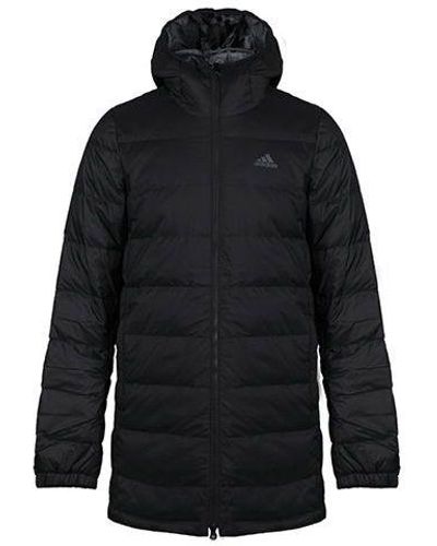 adidas Rev Aop Parka Stay Warm Camouflage Reversible Sports Hooded Down Jacket - Black
