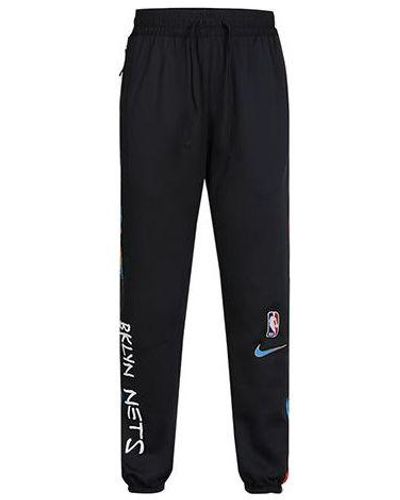 Nike Nba Casual Brooklyn Basketball Loose Bundle Feet Sports Long Pants - Black