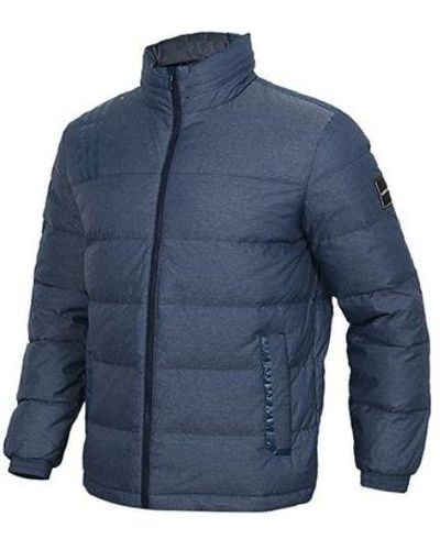 adidas Solid Color Hooded Three Stripes Down Jacket Navy Blue