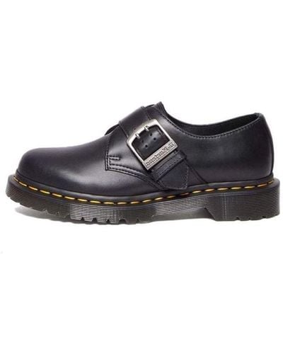 Dr. Martens 1461 Buckle Pull Up Leather Oxford Shoes - Black