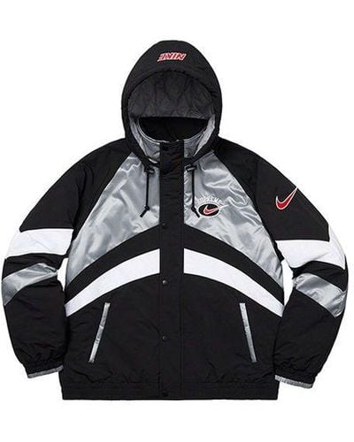 Supreme Ss19 X Nike Hooded Sport Jacket Crossover Waterproof Nylon Hooded Track Jacket - Black